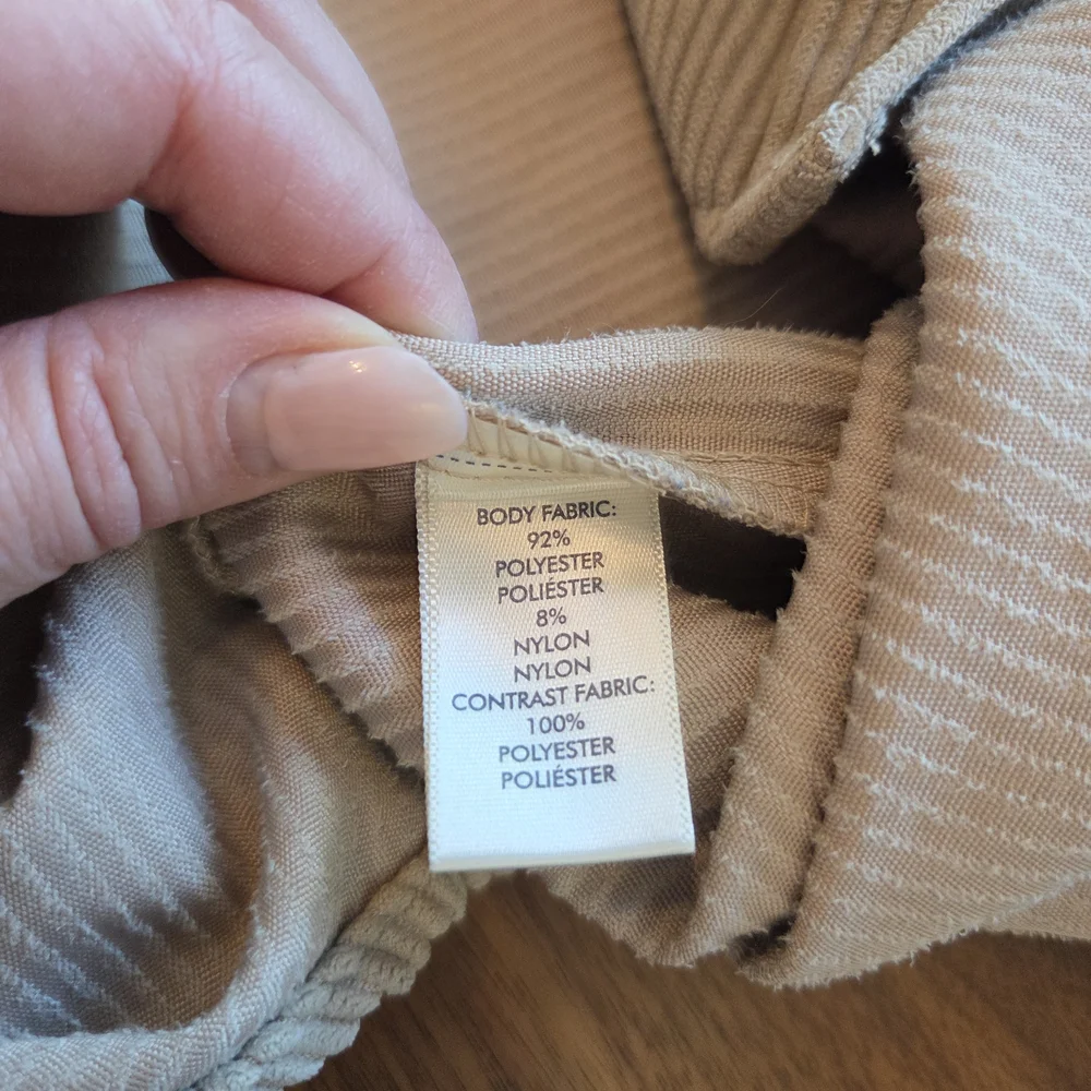 BKE Beige / Tan Corduroy Button Down Shacket Shirt Aztec Accents Size Large - Picture 8 of 9